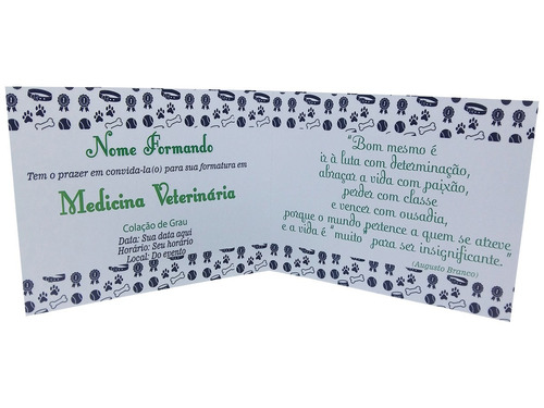 Imagem 3 de 5 de 20, Convite Para Formatura - Medicina Veterinária, Animal