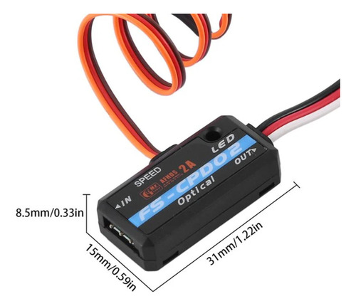 Sensor De Telemetria Rpm Óptico Fs-cpd02 Flysky Preto