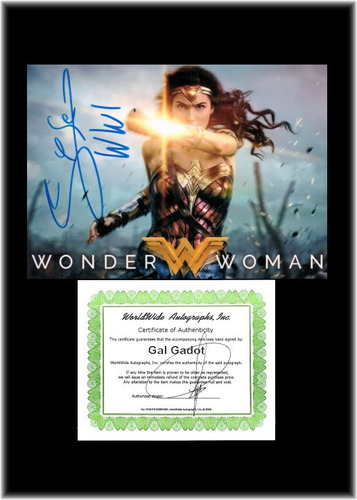 Gal Gadot Wonder Woman Dc Comics Autógrafo En Foto 5x7