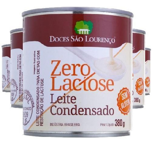 6x Leite Condensado Zero Lactose São Lourenço 380g