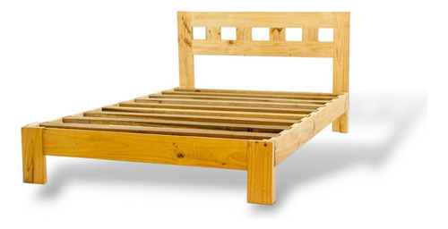 Cama De Madera Pino Modelo Vienna 1.5 Plazas