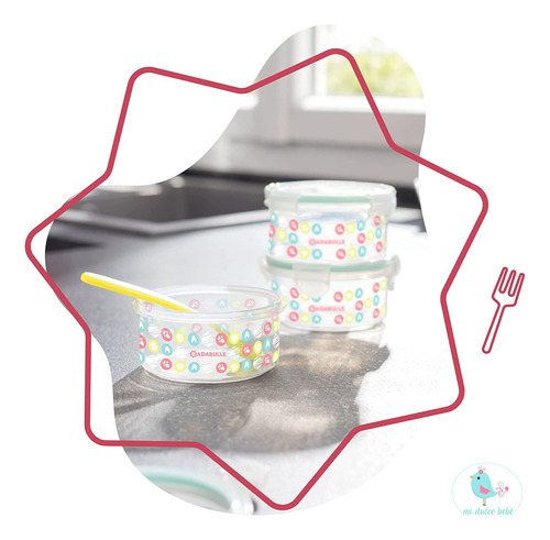 Set Recipientes De Conservacion 300 Ml Badabulle B004000 Color Blanco