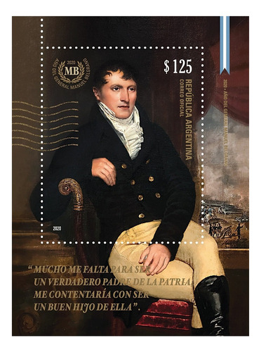 Lote3418 Argentina Hb 277 Manuel Belgrano Año 2020 Mint