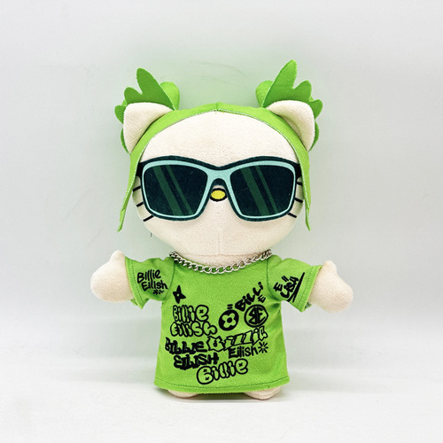 Peluche Edicion Especial Billie Eilish Hello Kitty 26cm Color Verde