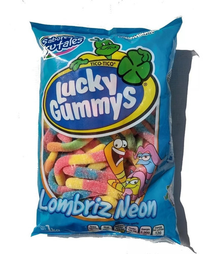 Caja 8bolsas Gomitas Lucky Gummys Surtida 1kg + 1 Pica Fresa