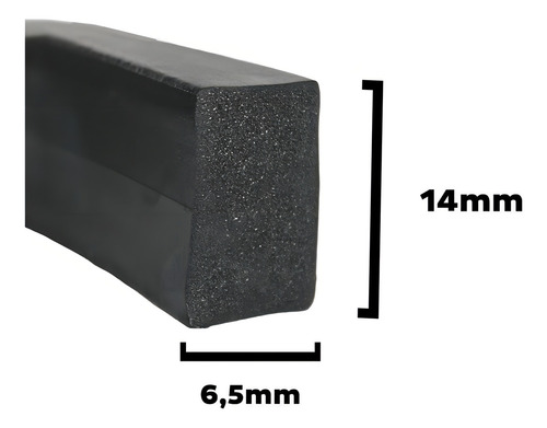 Perfil Borracha Esponjoso Vedação Retangular 14x6,5mm - 40m