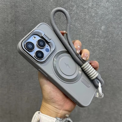 Capa Case Com Cordão Silicone Proteção Câmera Para iPhone