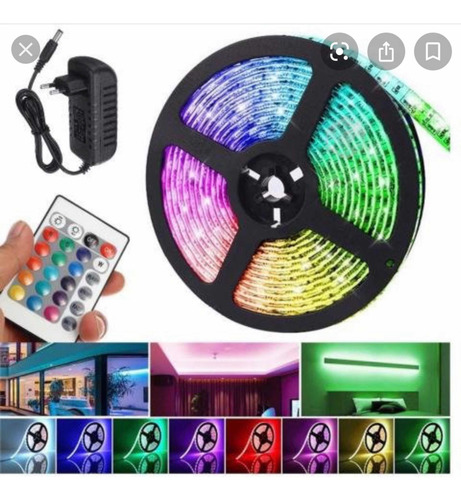Cinta De Luz Led 5 Metros, Control, 16 Colores