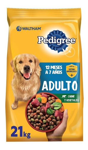 Imagen 1 de 9 de Pedigree Alimento Seco Perro Adulto Carne Y Vegetales 21kg