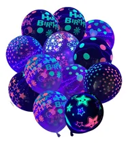 Comprar Set Fiesta Neón 12 Globos Fluorescentes Brillan Oscuridad