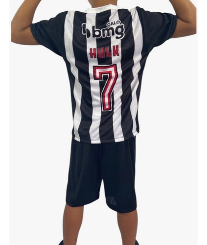 Kit Conjunto Infantil De Time Atlético Mineiro Hulk Preto 14