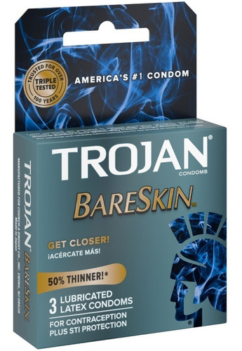 Preservativo De Latex Bareskin Trojan Sexosexshop