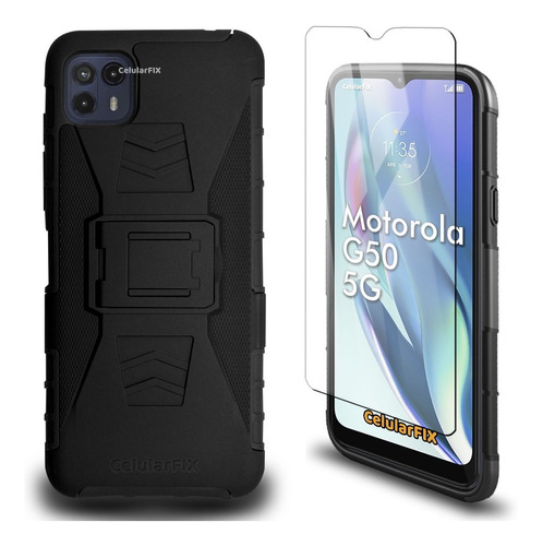 Funda Protector P/ Motorola G50 5g, Uso Rudo Con Clip + Mica