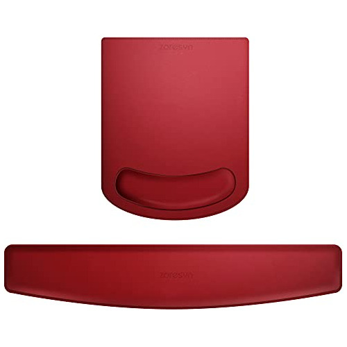 Kit Ergonómico Con Soporte Para Muñeca En Cuero Pu (rojo)