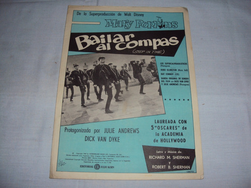 Vs Lote 5 Partituras Canciones Pelicula Mary Poppins Ver (Usado)