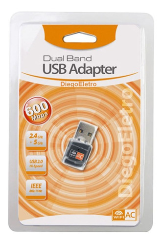 Adaptador Wireless Usb Para Computador Dual Band 2ghz E 5ghz 600mbps