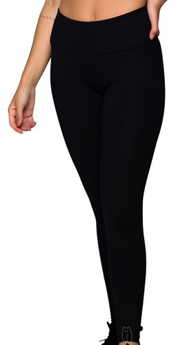 Imagem 9 de 10 de Calça Legging Feminin Grossa Suplex Power Cós Alto Silk&luck