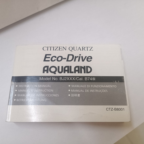 Manual E Certificado Citizen Aqualand Eco Drive Calibre B74 (Usado)