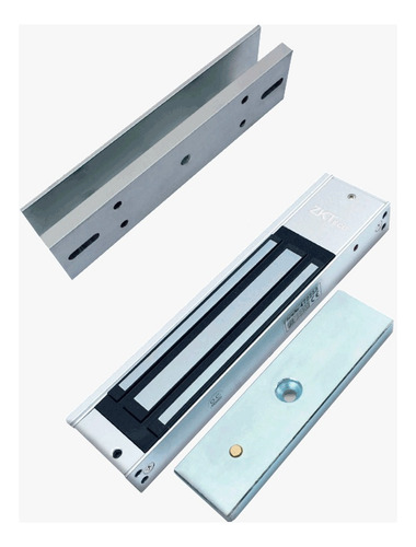 Zkteco Lm120 Chapa Magnetica 120kg Para Puertas Internas Color Gris con Soporte para puerta de cristal