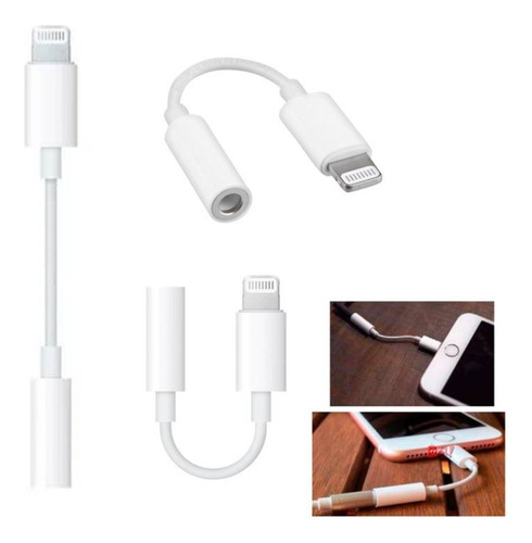 Adaptador Lightning Jack 3.5mm Para Audifonos - Blanco 