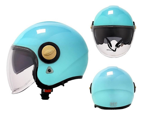 3/4 Open Face Motorcycle Helmet Street Photo Retro Helmet