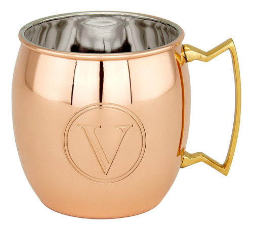 Taza Moscow Mule De Cobre Macizo Old Dutch, Monograma V, 16