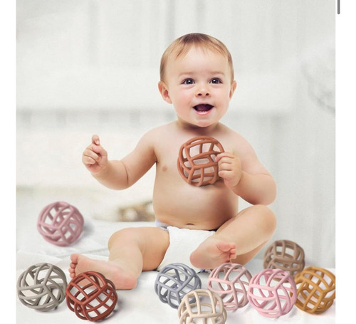 Pack De 5 Mordederas Para Bebé De Silicón, Figuras Esféricas