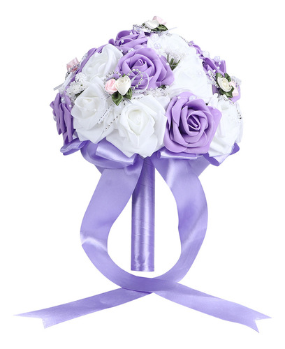 Simulación De Ramo De Flores De Boda Violetas Para Novia