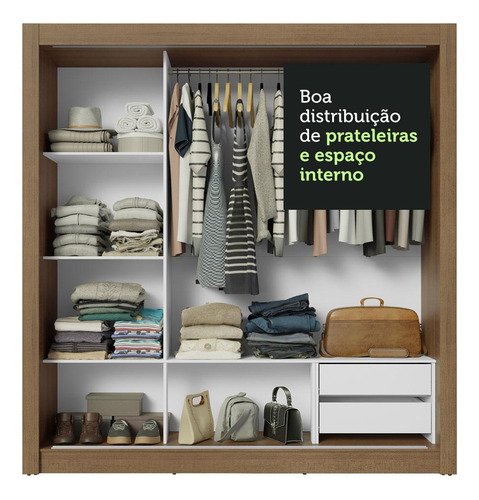 Guarda-roupa Casal 3 Portas De Correr Sublime Madesa R Cor Rustic