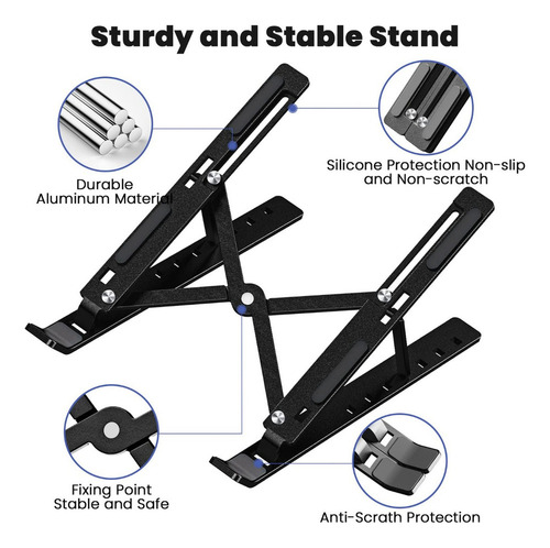 Base Soporte Laptop Aluminio Plegable Portátil Y Ajustable