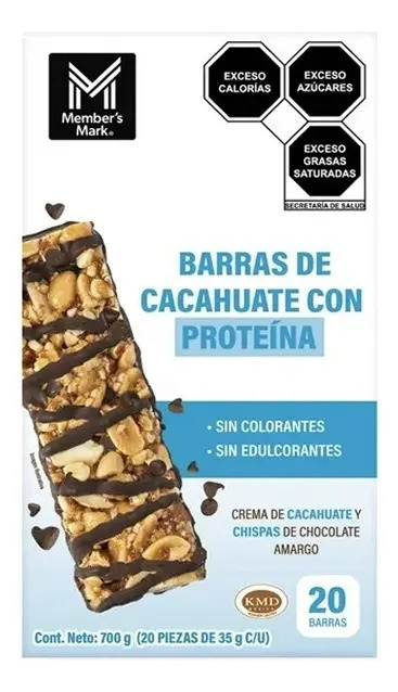 Barras De Cacahuate Con Proteína Caja Con 20 Pzas De 35g C/u