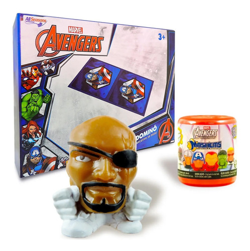 Boneco Mashems Nick Fury Vingadores + Dominó Cartonado
