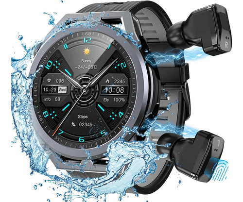 Smartwatch Para Hombre Dos En Uno Auriculares Tws Wireless R