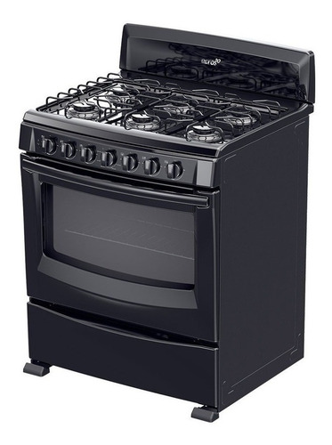 Estufa Acros Al Piso 30" AF5001Z multigas 6 quemadores negra puerta con visor 5.1ft³