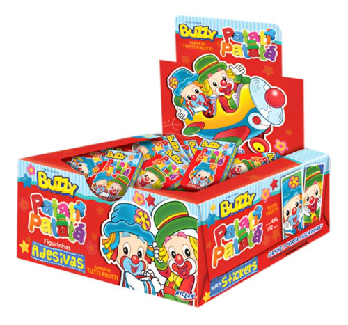 Chiclete Patati Patatá Buzzy Tutti Frutti C/ 90u 360g