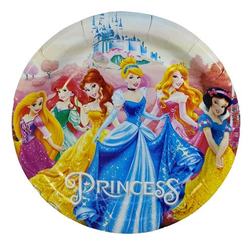 Caja Dulcera + Platos + Vasos Kit Fiesta 20 Niños Princesas Princesas Princesas