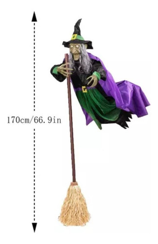 12 Pies Bruja Floating Voladora Aterradora De Halloween