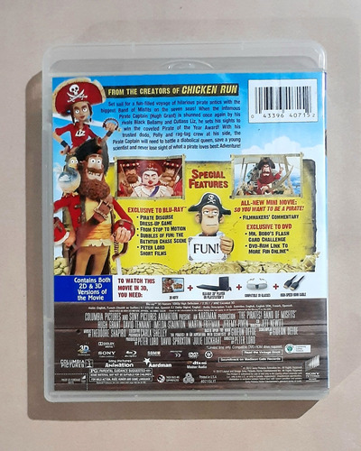 The Pirates! Band Of Misfits Blu-ray 3d + 2d + Dvd Original
