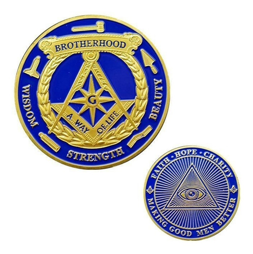 Moeda Maçonaria Maçom Freemason Brotherhood Mason Fraternal