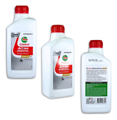 Óleo Motor Moto Castrol Actevo Essential 4t 20w-50-2 Litros
