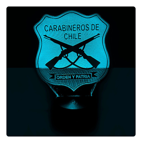 Carabineros De Chile Emblema Lámpara Base Negra App Synkitt