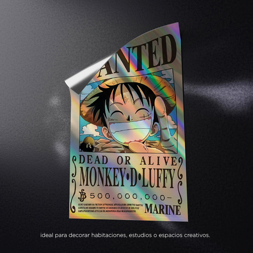 Póster One Piece Cartel Se Busca Monkey D Luffy 40 X 60 Cm