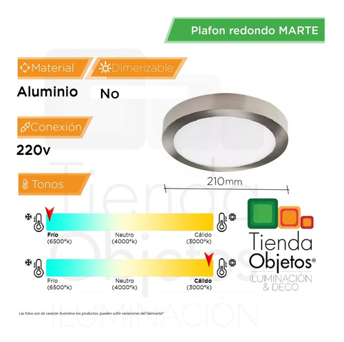 Pack X 10 Panel Led De Aplicar Redondo 6w Calido Frio Cuota