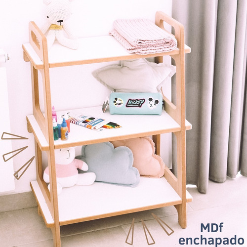 Imagen 4 de 5 de Repisa Estantería Infantil De Madera - 82x60x35