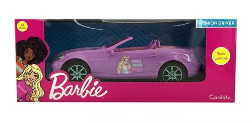 Carrinho Barbie Fashion Candide Driver com Controle Remoto 3 Funções