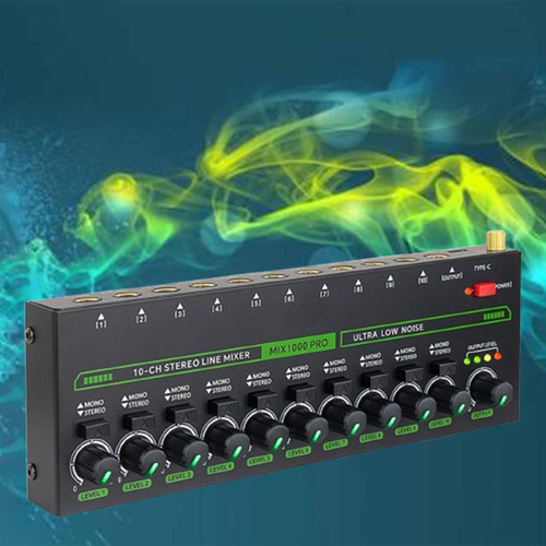 Mixer De Áudio Mixer 10 De Entrada Mini Dinâmica De