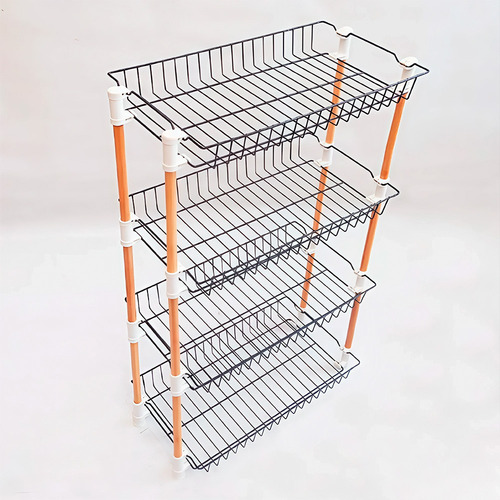 Organizador Estante Rectangular Multiusos De 4 Niveles 80 Cm Color Negro