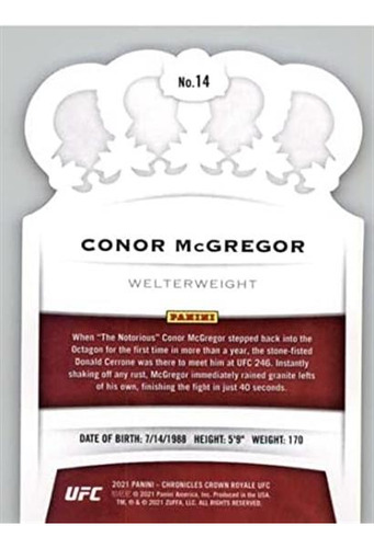 2021 Panini Chronicles Ufc Crown Royale 14 Conor Mcgregor Ta