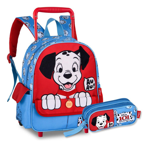 Kit De Mochila Escolar Clio Dl2456871 Com Design Estampado - Azul