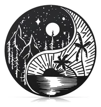 Comprar Arte De Pared De Metal Colgar Pared, Sol Y Luna, Sala D...